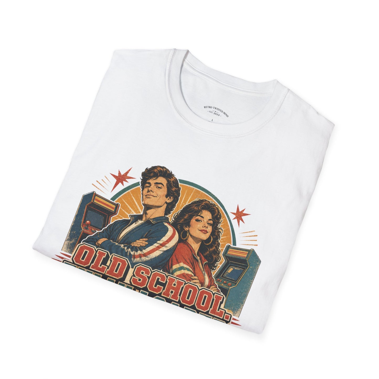T-Shirt — Retro 'Old School' Arcade Couple Vintage Gamer Tee