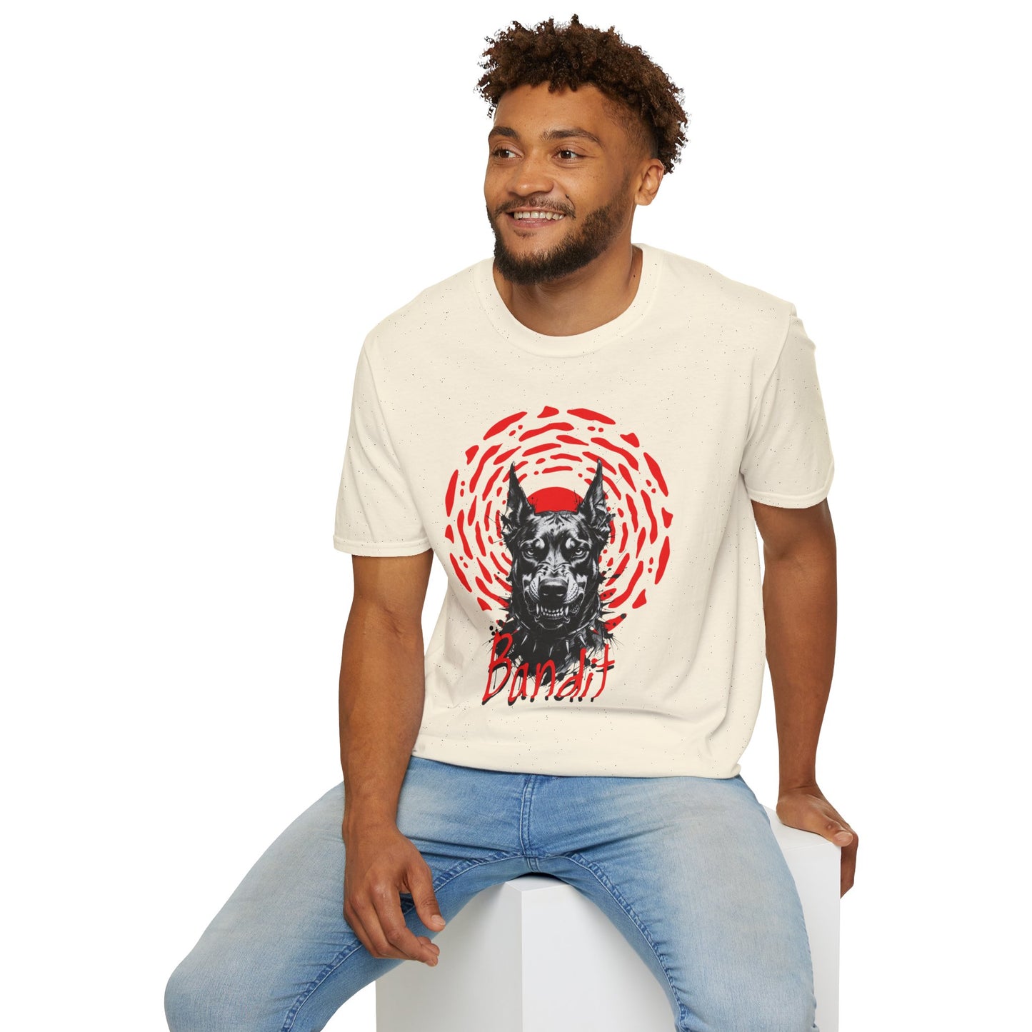 Doberman Graphic T-Shirt — Red Halo 'Bandit' Design