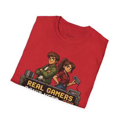 T-Shirt — Retro Pixel 'Real Gamers Don't Need 4K' Graphic Tee