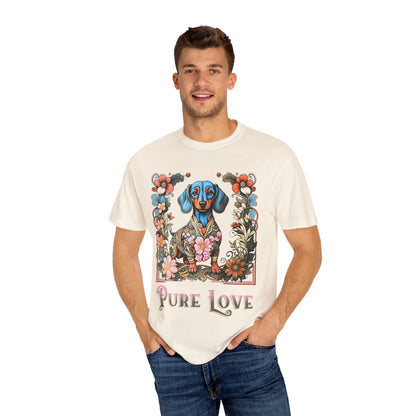Pure Love Dachshund T-Shirt - Unisex Garment-Dyed Tee