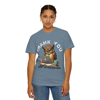 Owl 'Thank You, Not Interested' Graphic T-Shirt