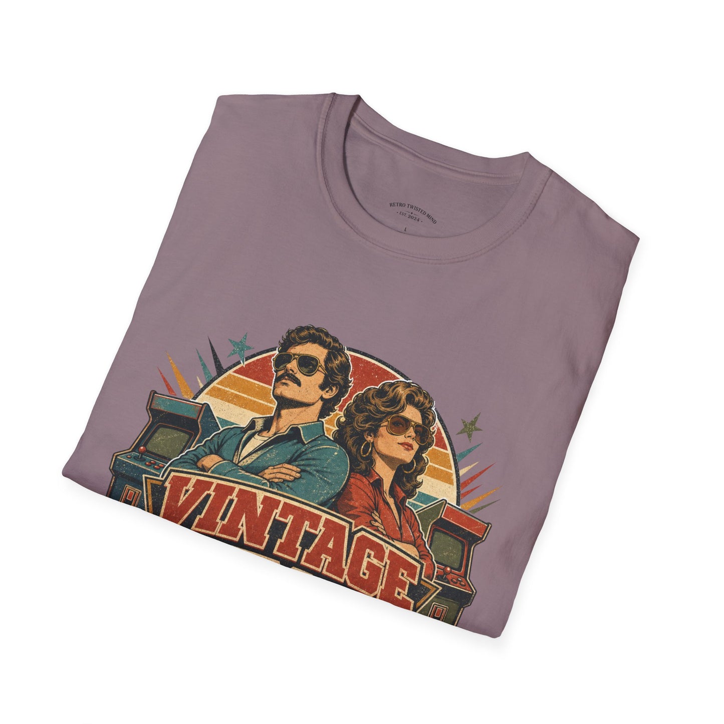 Vintage Human T-Shirt — Retro 70s Duo Graphic Tee