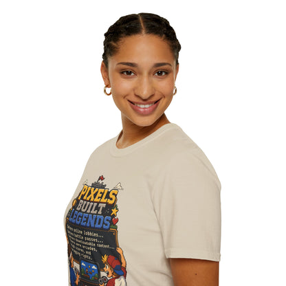 Pixels Built Legends T‑Shirt — Retro Gaming Nostalgia Tee
