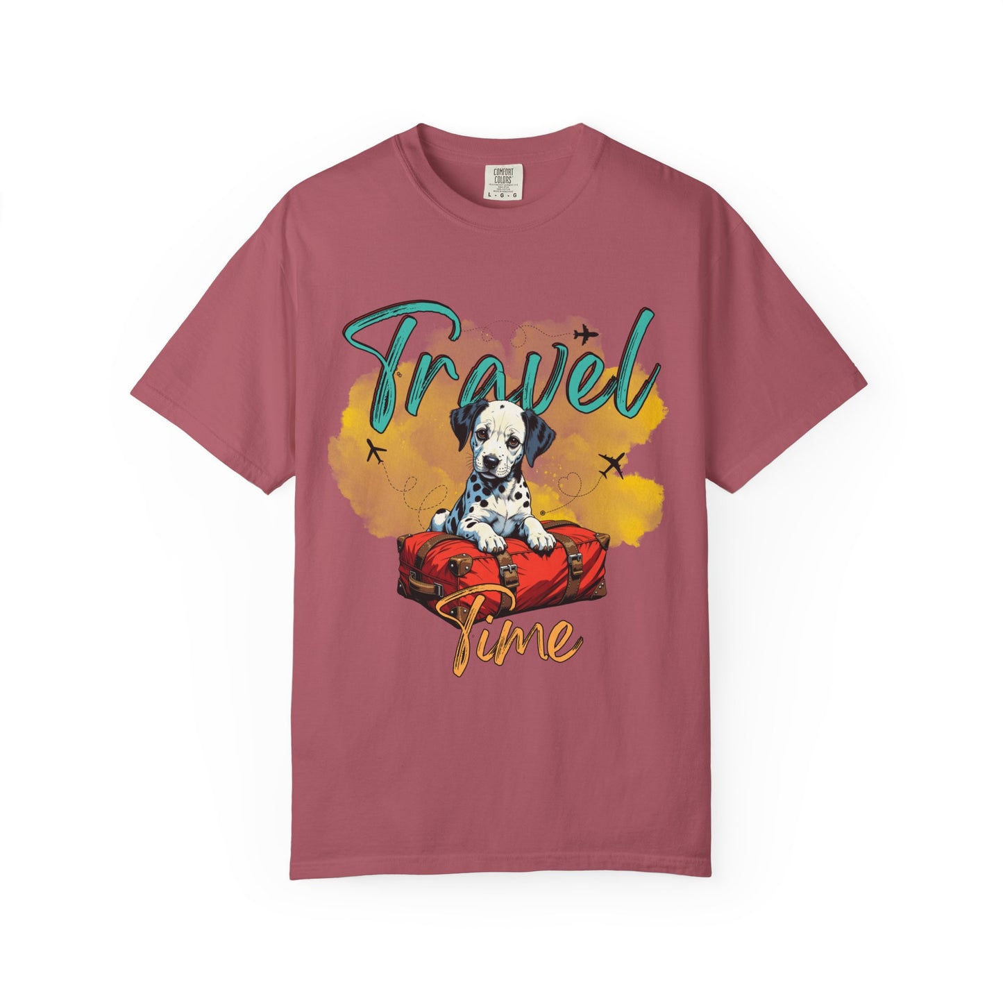 Travel Time Dog Graphic Unisex T-Shirt