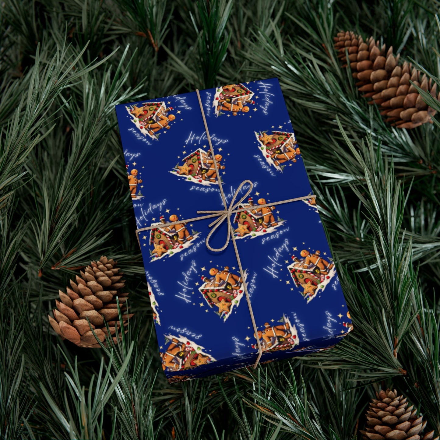 Copy of Gift Wrap — Blue Holiday Nativity Patterned Wrapping Paper