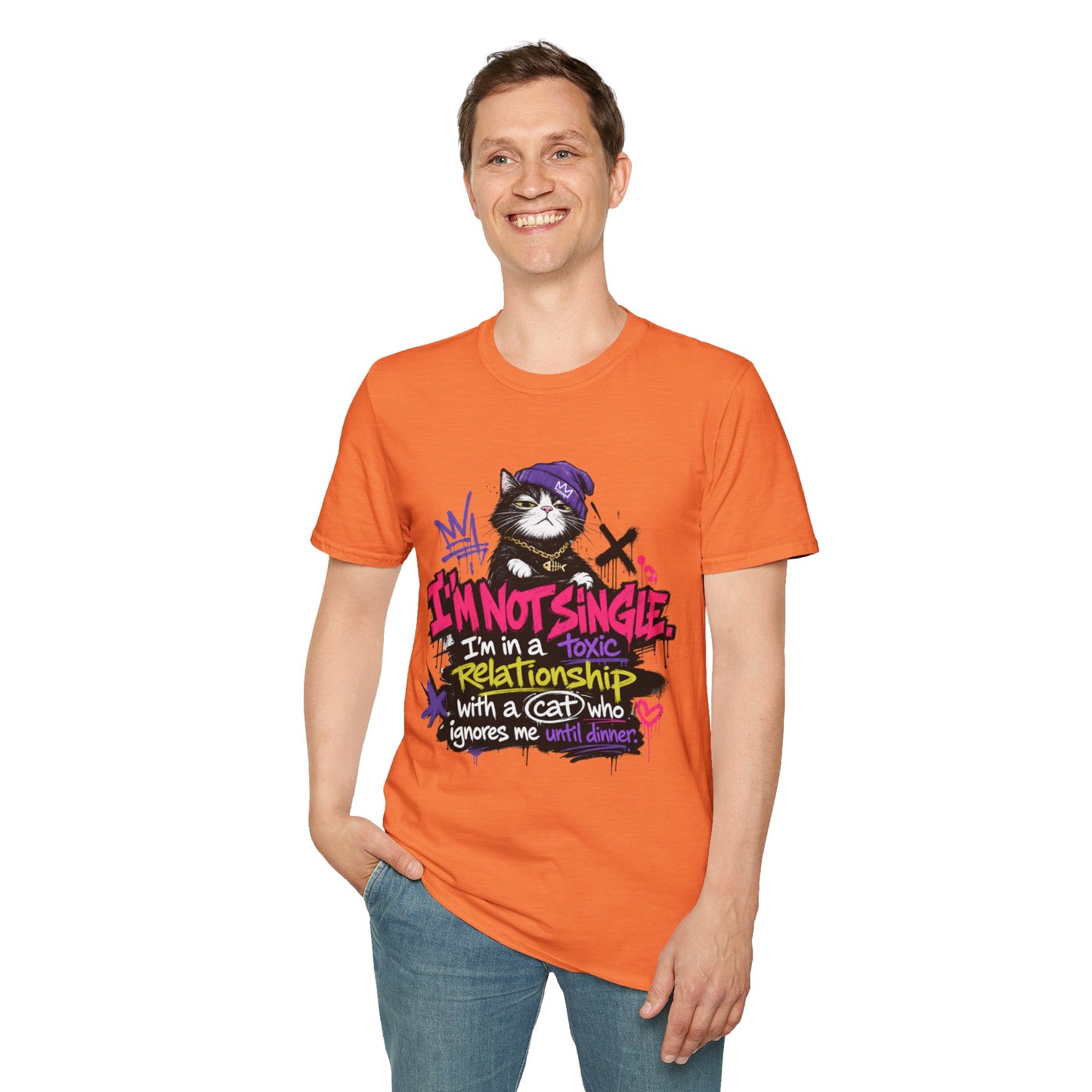 T‑Shirt — “I’m Not Single: I’m in a Toxic Relationship with a Cat” Graphic Tee