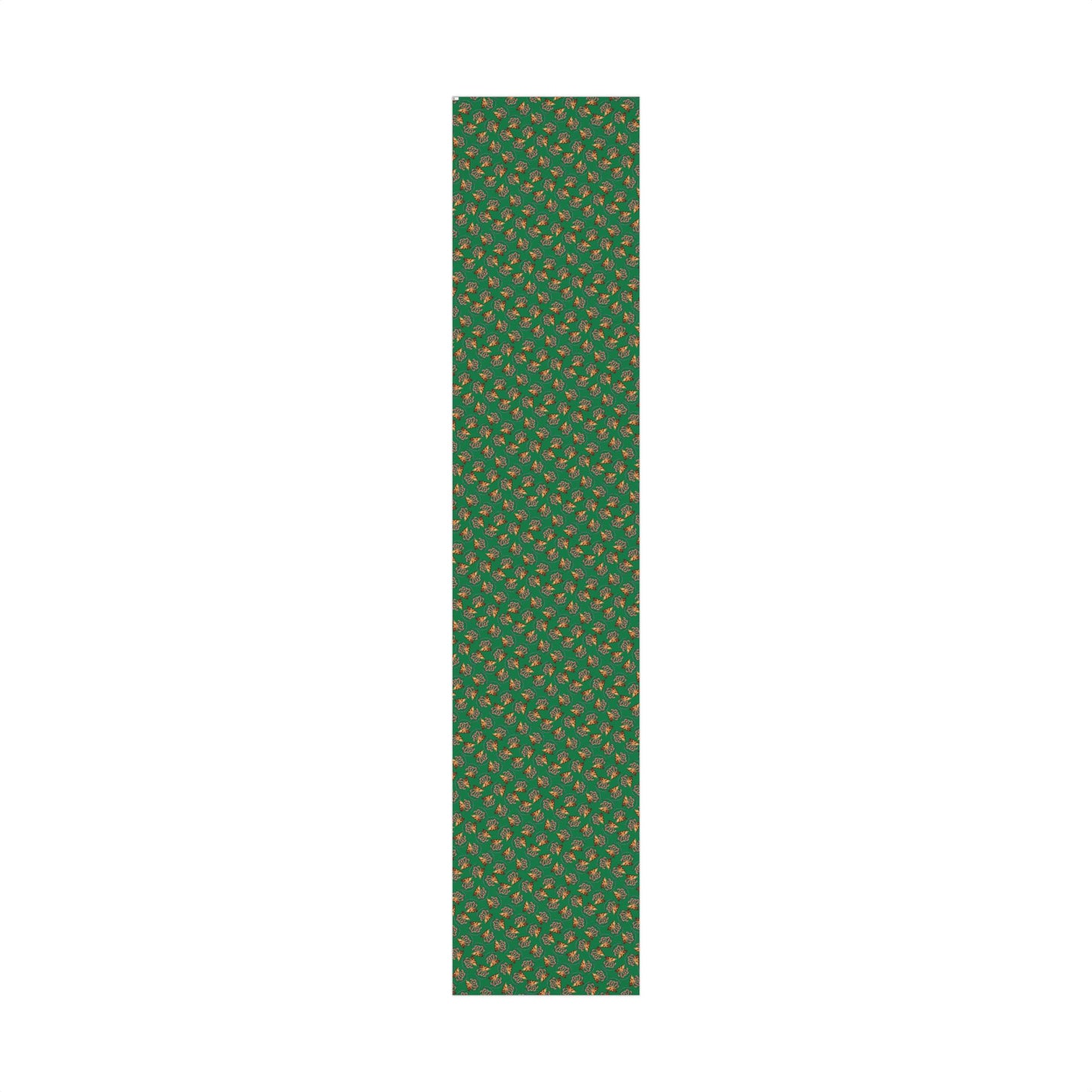 Gift Wrap Paper — Green Gingerbread & Candy Cane Pattern (Holiday Wrapping)