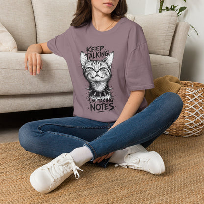 Keep Talking I'm Taking Notes Cat T‑Shirt
