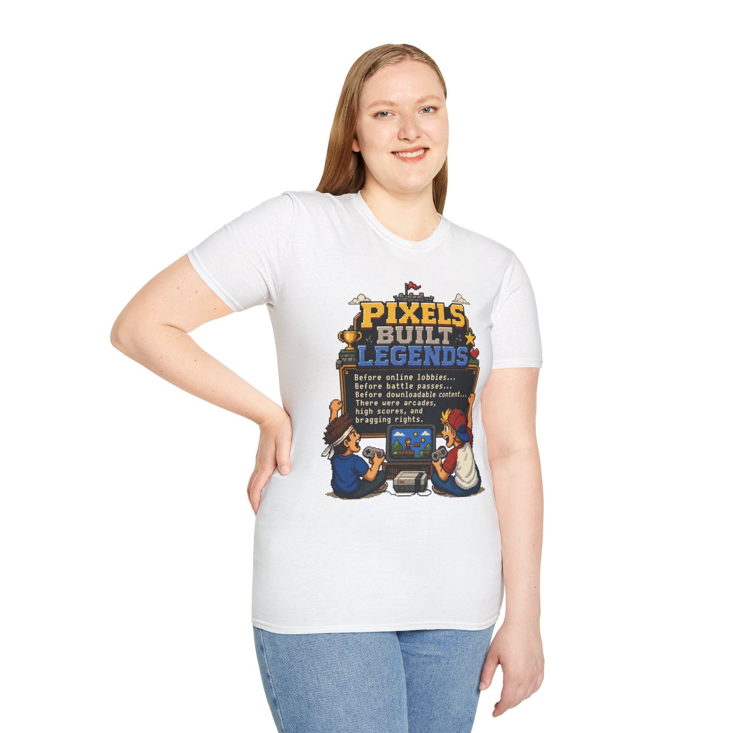 Pixels Built Legends T‑Shirt — Retro Gaming Nostalgia Tee