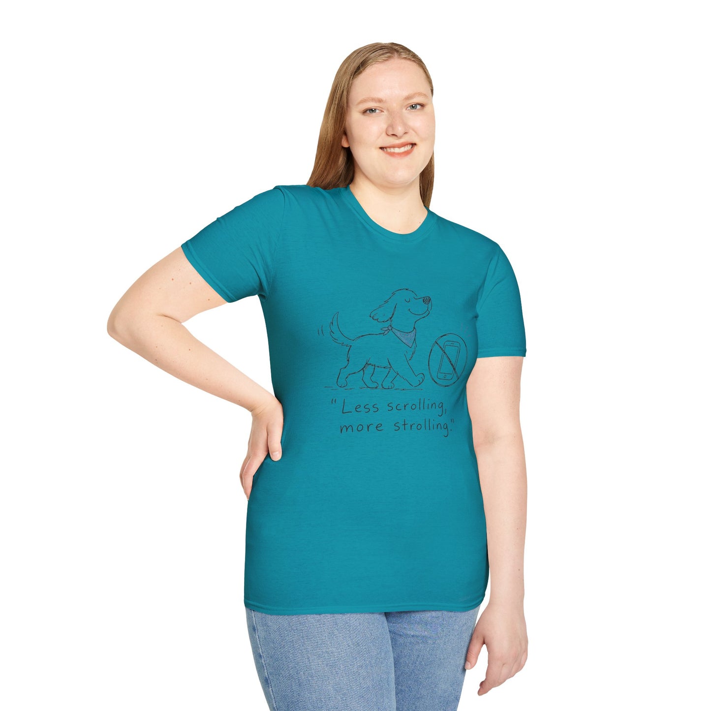 Less Scrolling, More Strolling Dog T-Shirt