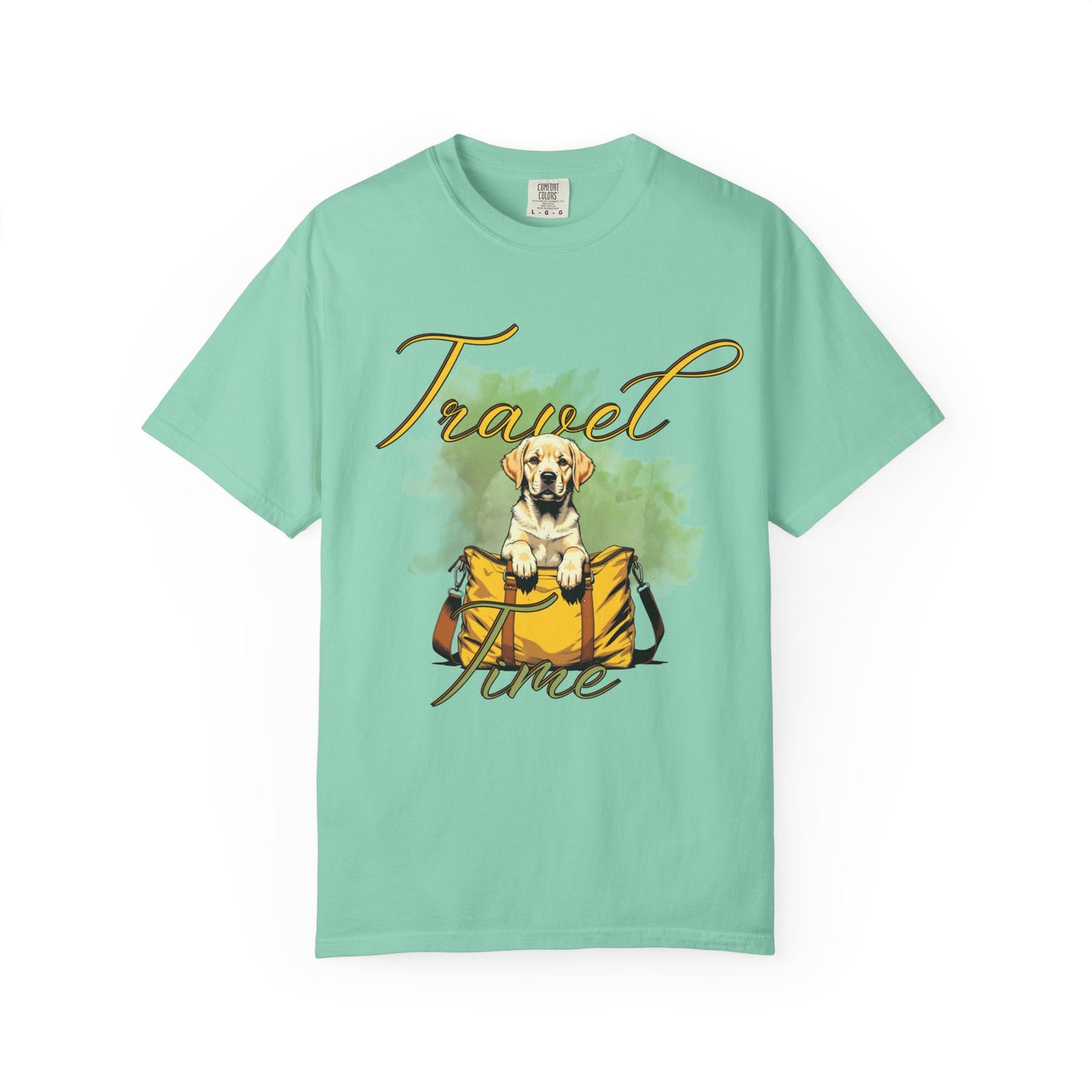 Travel Time Dog T-Shirt - Unisex Garment-Dyed Tee for Pet Lovers