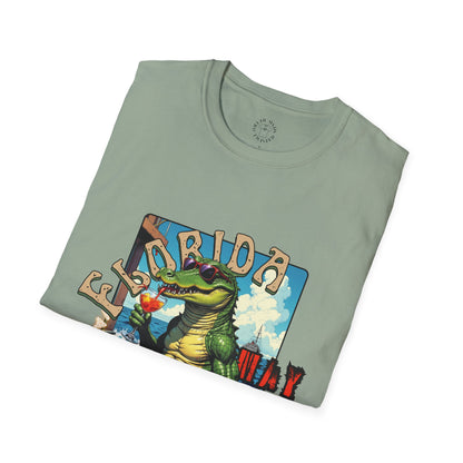 Florida Alligator Unisex Softstyle T-Shirt - Retro Vibe Casual Tee,vacation ,florida,