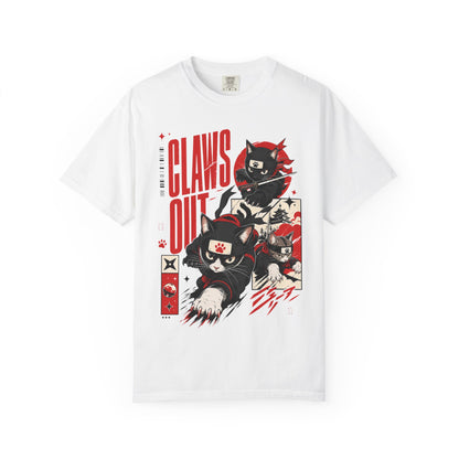 Claws Out Cat Graphic T-Shirt — Retro Ninja Kitties Tee