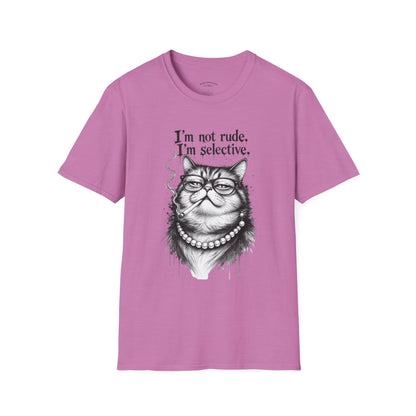 Cat Graphic T‑Shirt — "I'm Not Rude, I'm Selective" Funny Cat Tee