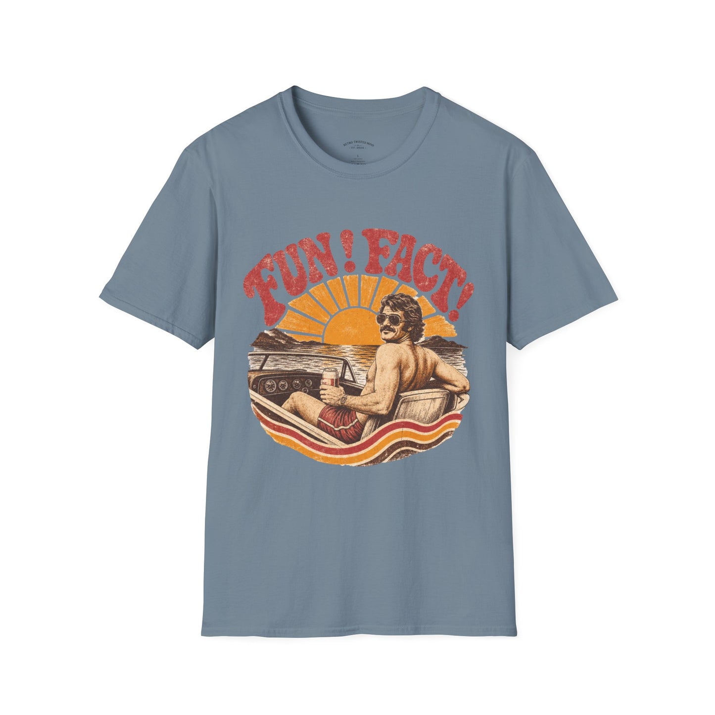Retro 'FUN! FACT!' Surf Tee — Vintage Sunset Beach Graphic T-Shirt