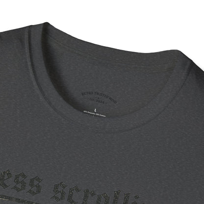 T-Shirt — "Less Scrolling, More Strolling" Dog Graphic Tee