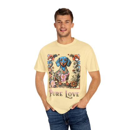 Pure Love Dachshund T-Shirt - Unisex Garment-Dyed Tee