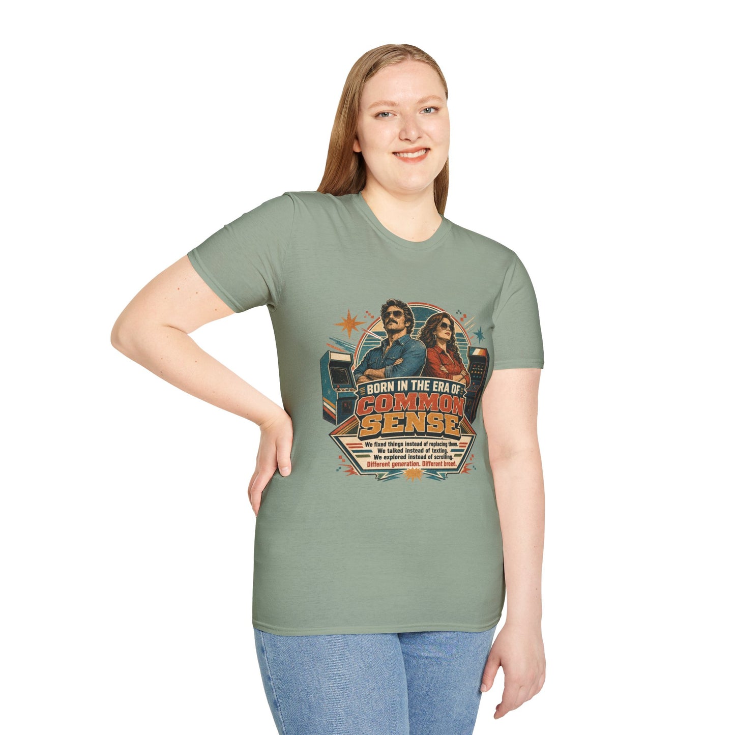 Born in the Era of Common Sense T-Shirt — Retro 70s Vintage Political Graphic Tee