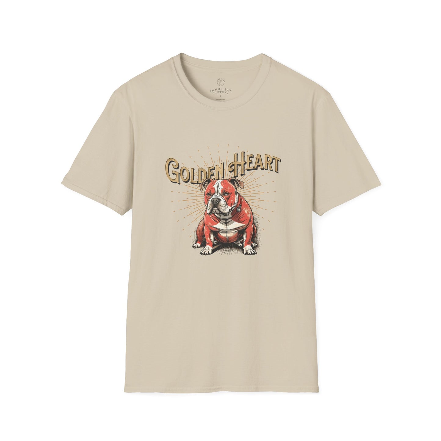 Golden Heart Bulldog Unisex Softstyle T-Shirt