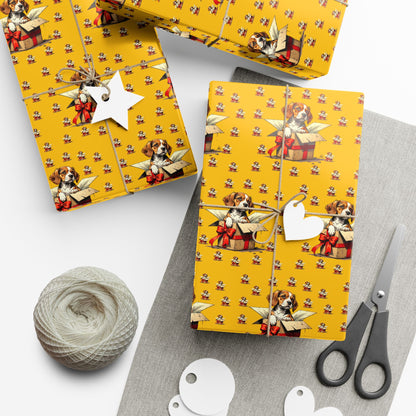 Dog & Gift Pattern Gift Wrap Paper — Cute Puppy Present Wrapping Sheets