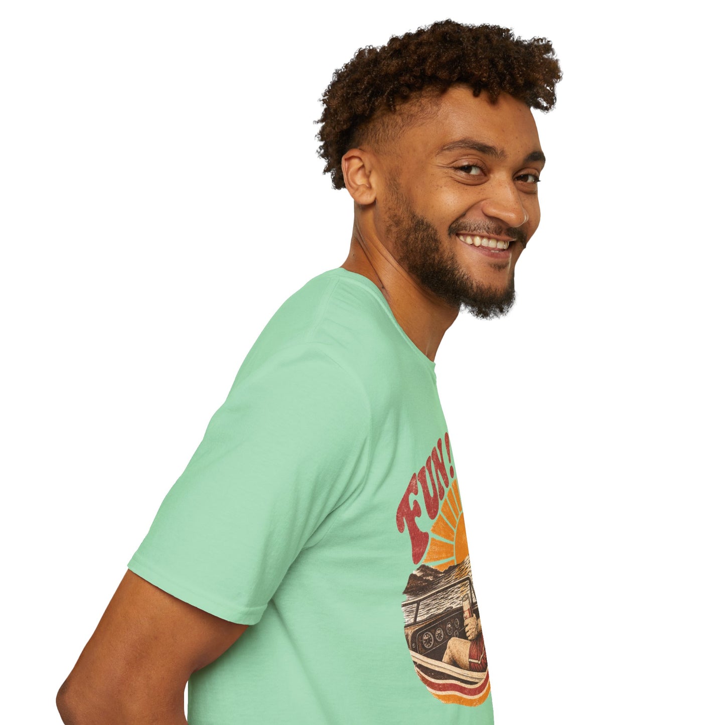 Retro 'FUN! FACT!' Surf Tee — Vintage Sunset Beach Graphic T-Shirt