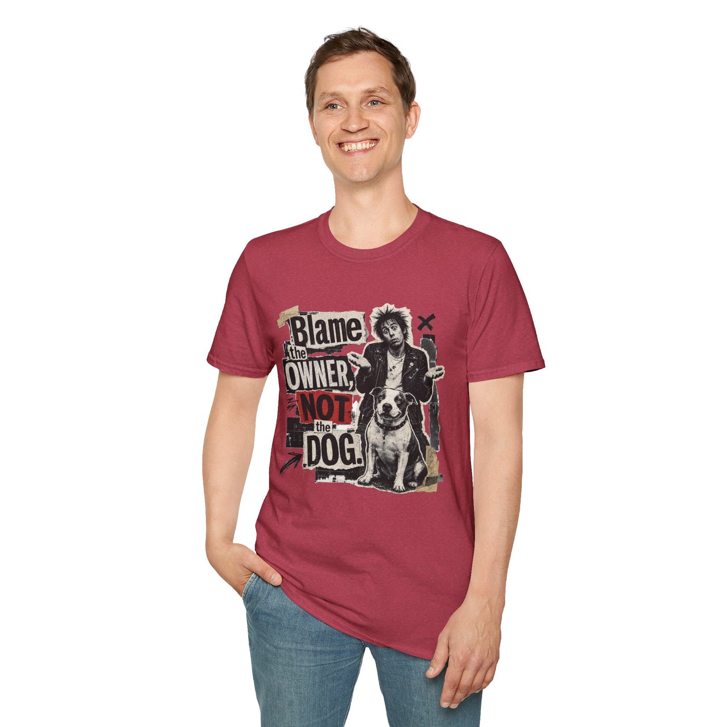 Blame the Owner Not the Dog T-Shirt - Funny Punk Dog Graphic Tee