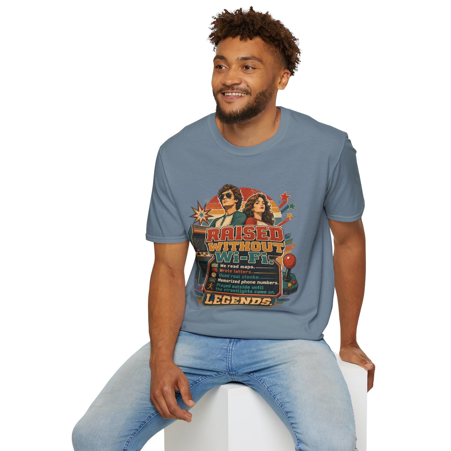 Raised Without Wi‑Fi T-Shirt — Retro 'Legends' Vintage Graphic Tee