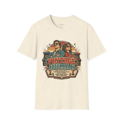 Vintage Human T-Shirt — Retro 70s Duo Graphic Tee