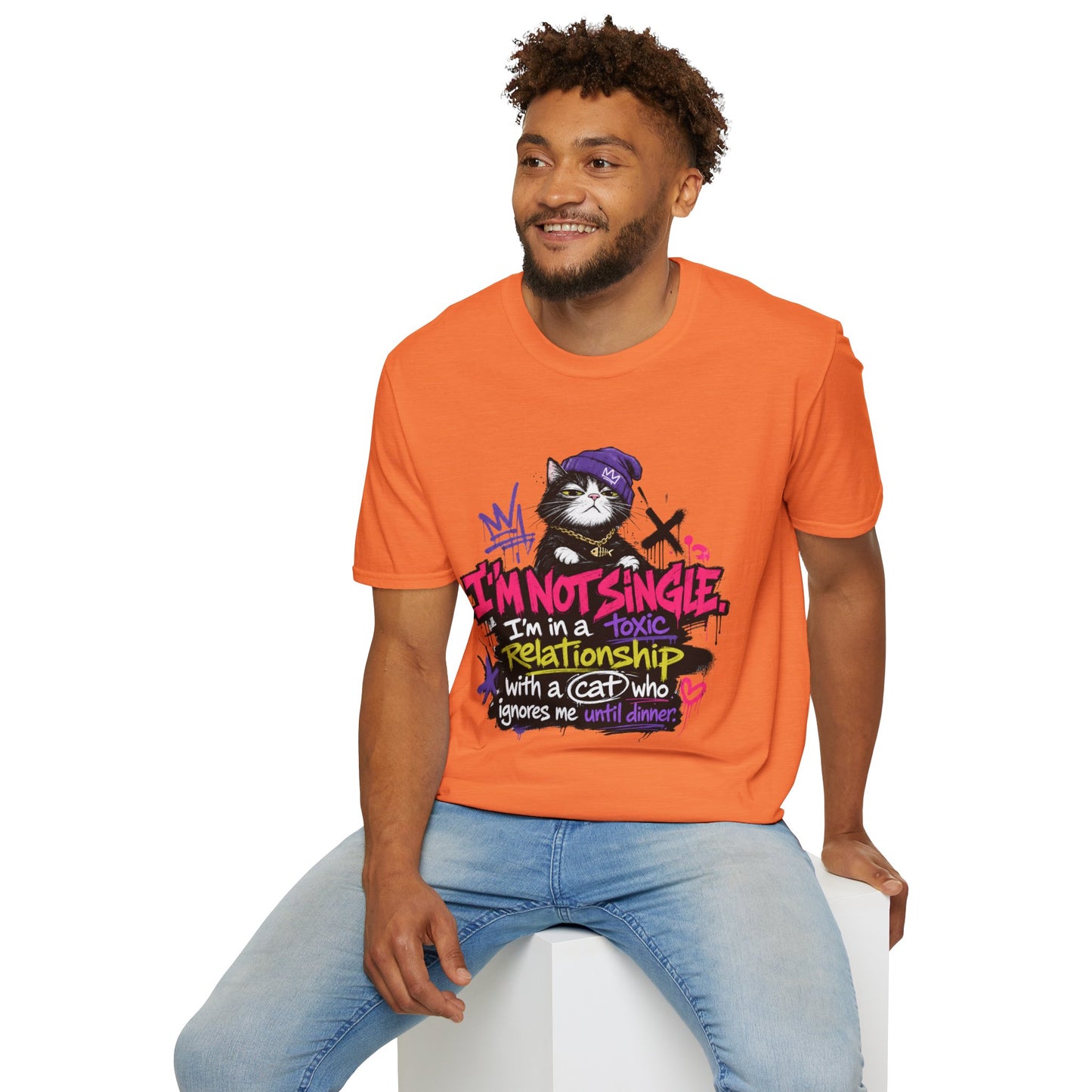 T‑Shirt — “I’m Not Single: I’m in a Toxic Relationship with a Cat” Graphic Tee