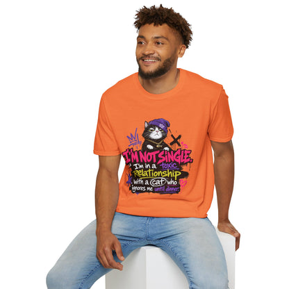 T‑Shirt — “I’m Not Single: I’m in a Toxic Relationship with a Cat” Graphic Tee