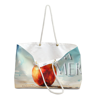 Stylish Weekender Bag with Summer Apple Design - Perfect for Travel & Beach Days