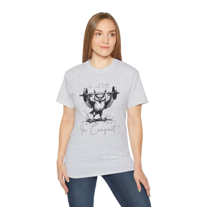 Fitness Owl Graphic Tee — "I’m Not Old, I’m Compacted" Motivational Weightlifting T-Shirt