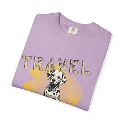 Travel Time Dog T-Shirt, Unisex Graphic Tee, Pet Lover's Gift, Vacation Shirt, Travel Enthusiast Apparel