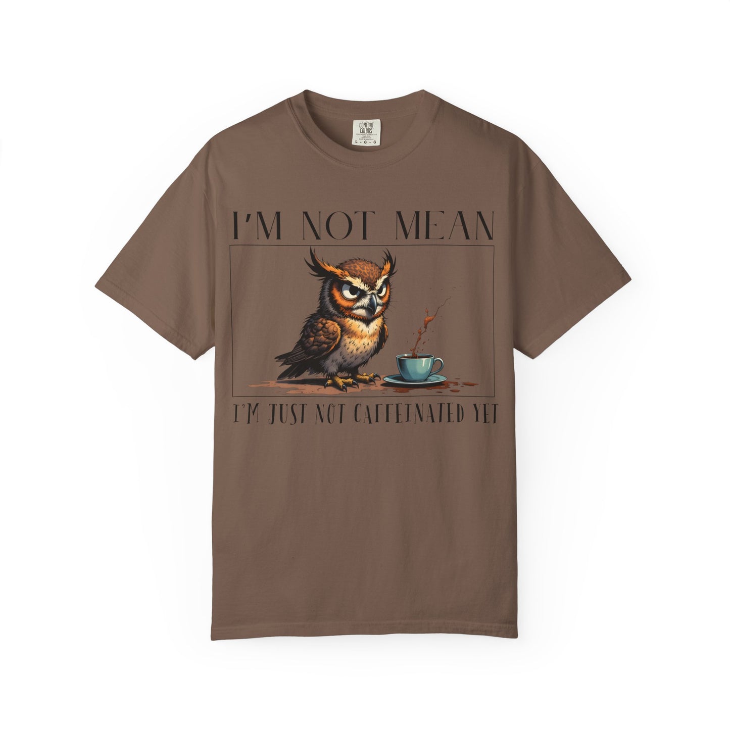 I'm Not Mean Owl T-Shirt — Funny Coffee Owl Tee for Coffee Lovers