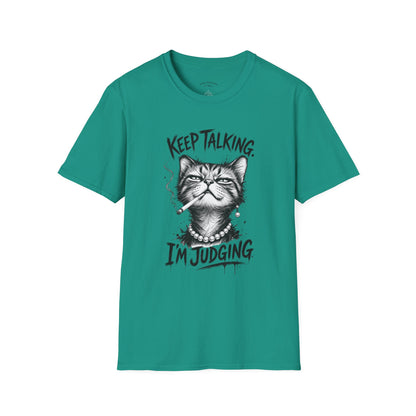 Keep Talking, I'm Judging Cat T-Shirt — Funny Grumpy Cat Graphic Tee