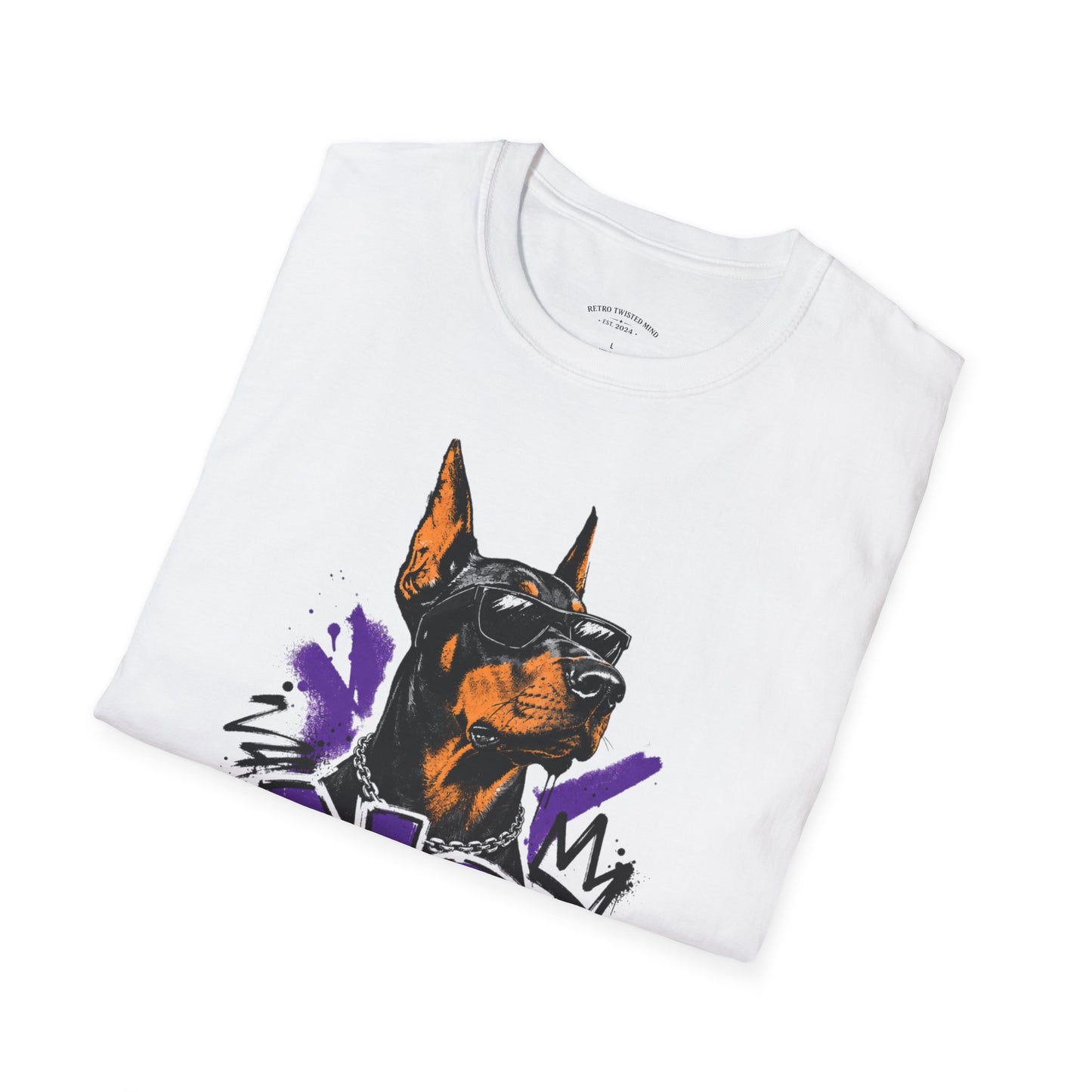 Doberman Graphic Tee — 'No, Thank You' Street Art T-Shirt