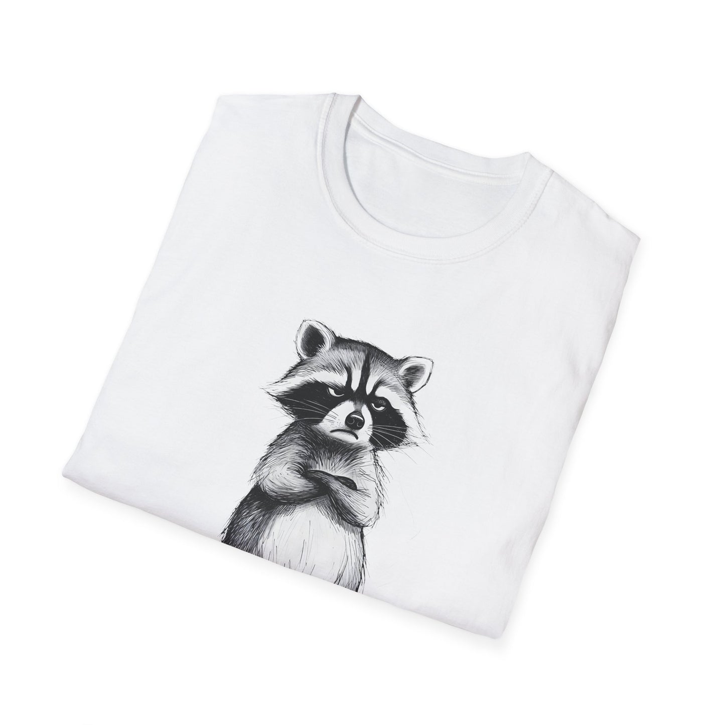 Raccoon Illustration T-Shirt — 'Yeah, right...' Cute Sarcastic Graphic Tee