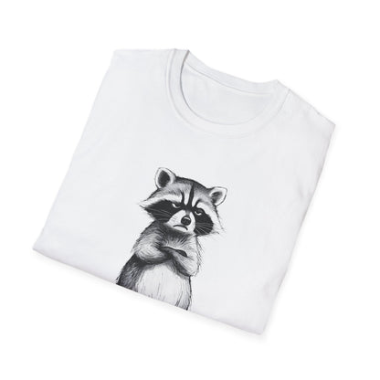 Raccoon Illustration T-Shirt — 'Yeah, right...' Cute Sarcastic Graphic Tee