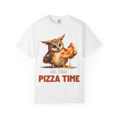 Pizza Time Owl T-Shirt — Cute Owl Eating Pizza Graphic Tee