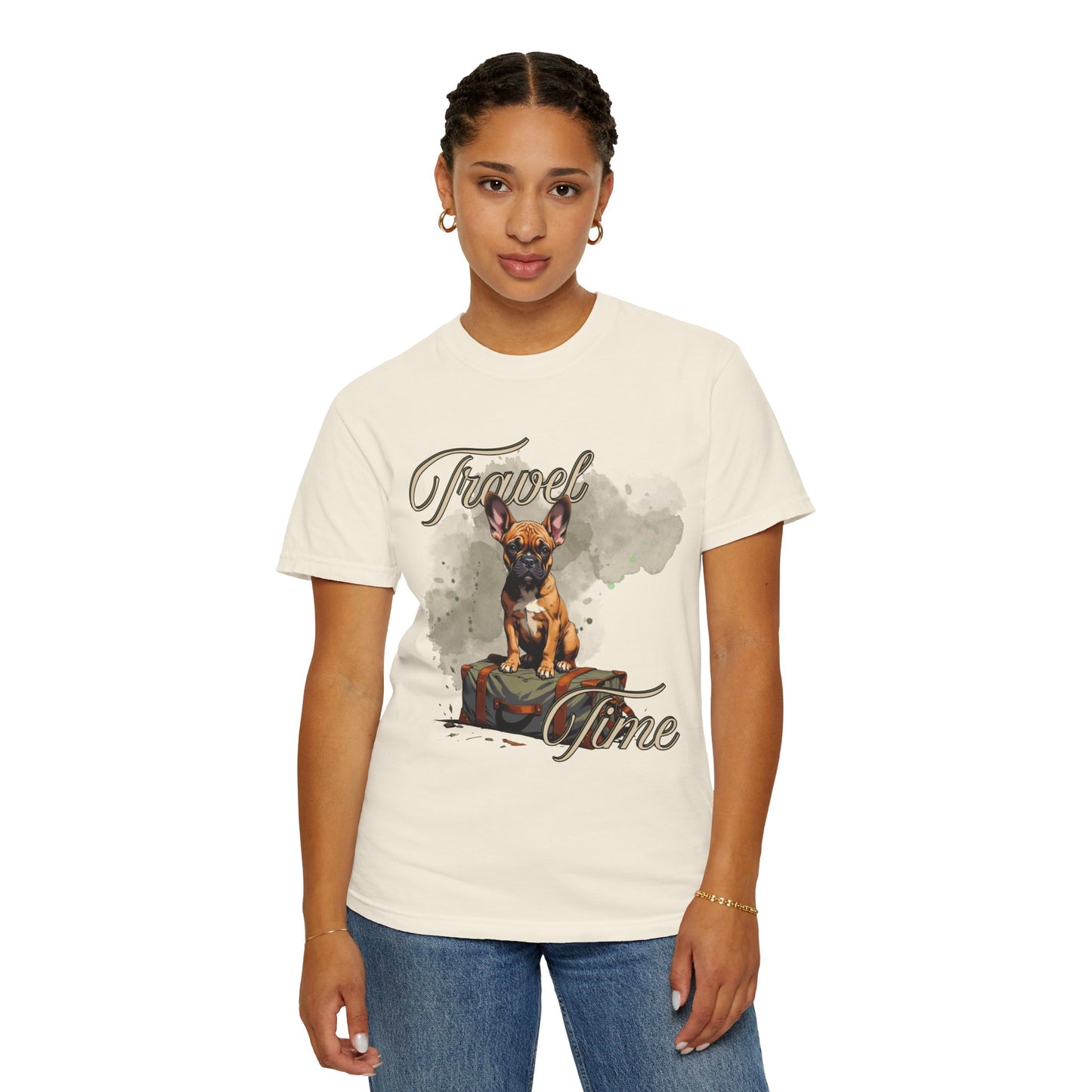 Travel Time Unisex Garment-Dyed T-Shirt - Perfect for Dog Lovers & Adventurers