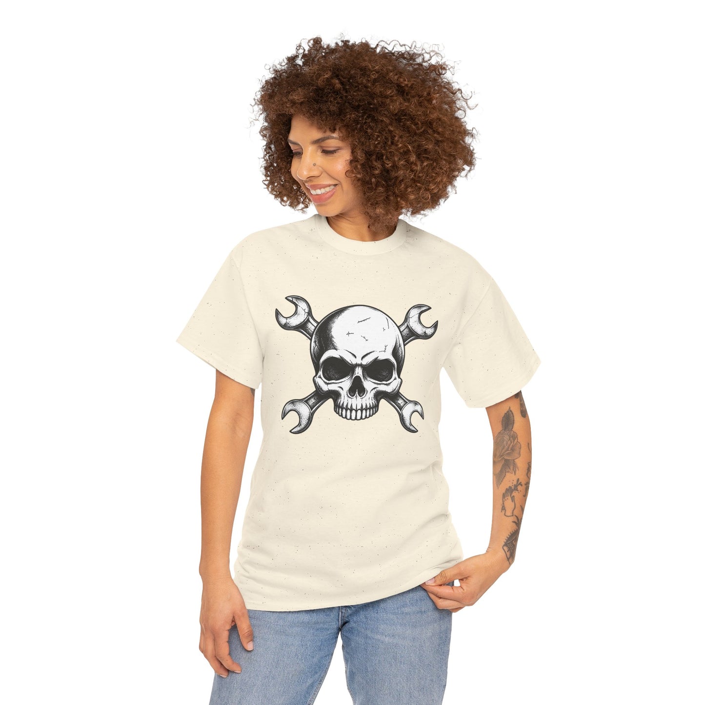 Mechanic Skull Tee — Wrench Crossbones Graphic T-Shirt