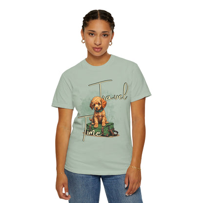 Travel Time Unisex T-Shirt - Perfect for Dog Lovers, Casual Wear, Traveling, Gift for Pet Owners, Adventure Apparel