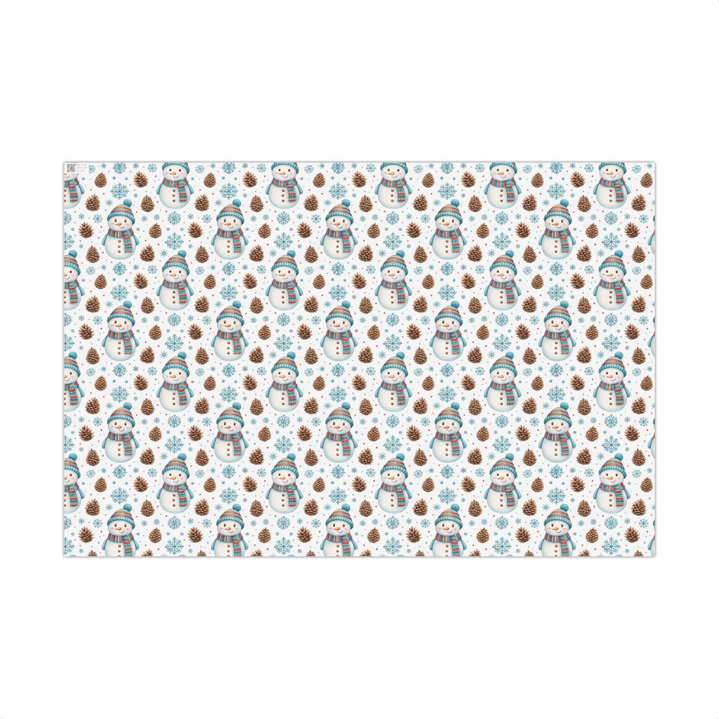 Snowman Holiday Wrapping Paper — Cute Snowman, Pinecone & Snowflake Gift Wrap