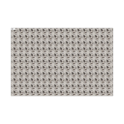 Gift Wrap Paper - Neutral Pinecone & Sprig Pattern, Rustic Holiday Wrapping Paper