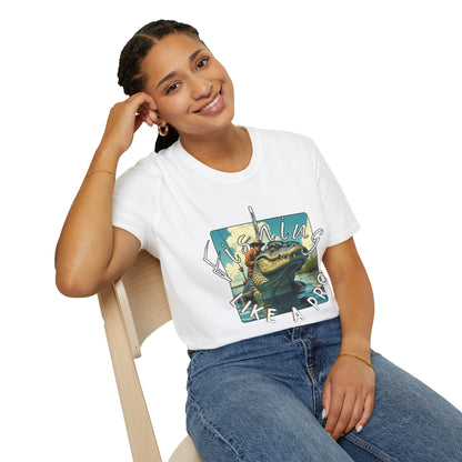Fishing Like a Pro Unisex Softstyle T-Shirt,gator