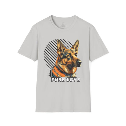 German Shepherd Pure Love Unisex Softstyle T-Shirt .dog