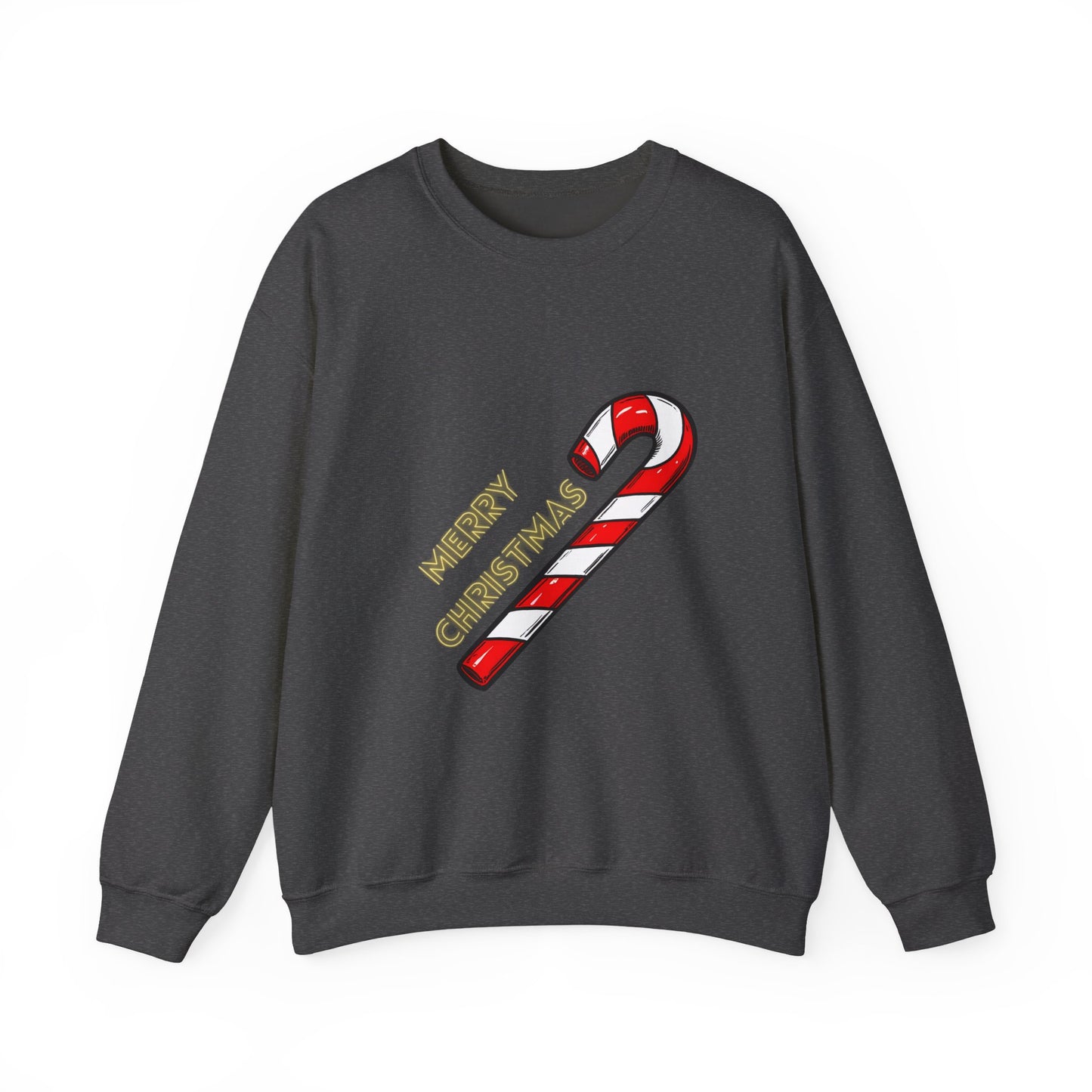 Christmas Candy Cane Crewneck Sweatshirt — "Merry Christmas" Holiday Sweater