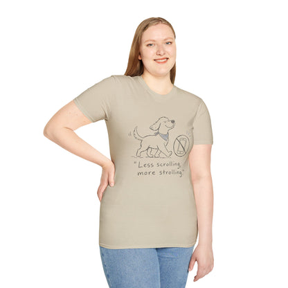 Less Scrolling, More Strolling Dog T-Shirt