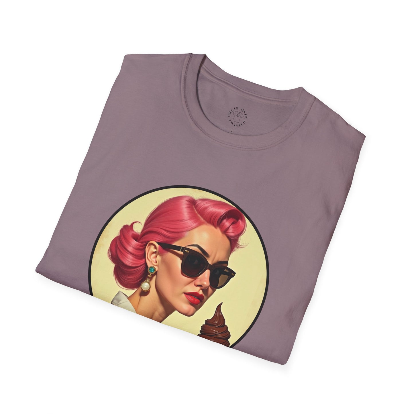 Cool Mama Vintage Graphic Unisex Softstyle T-Shirt,mama,mom and ice cream