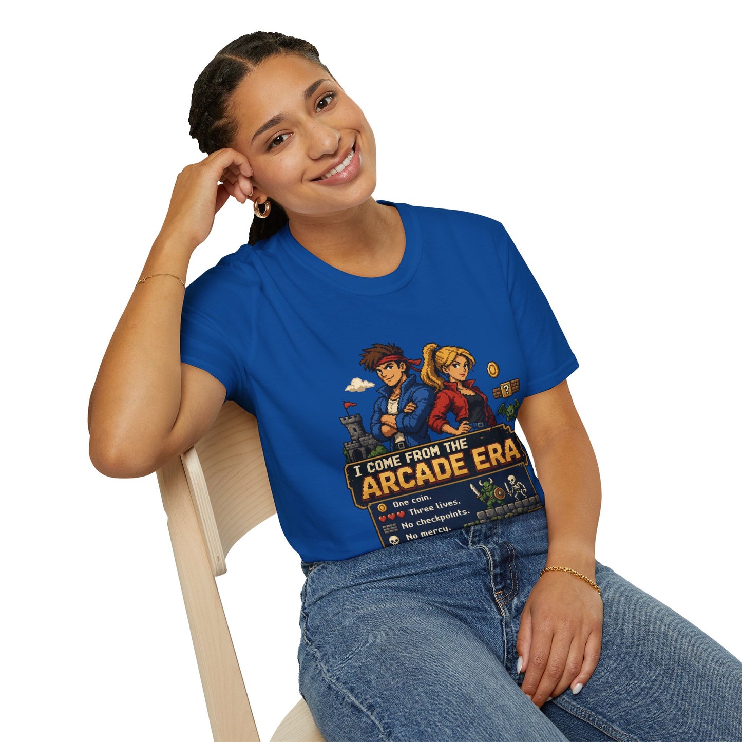 Retro Arcade Era T-Shirt — Pixel RPG Game Tribute